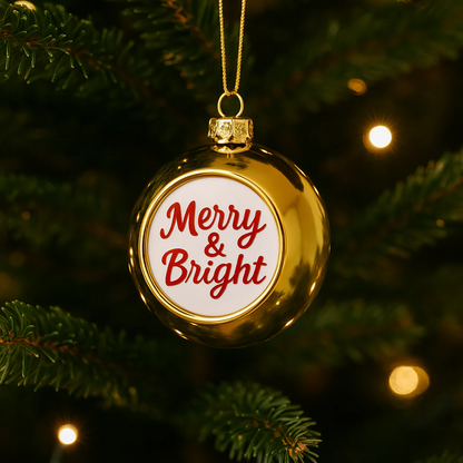 Kerstbal met eigen foto of logo