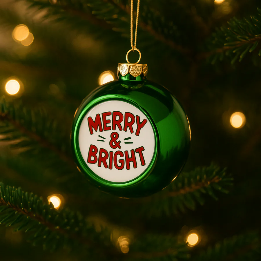 Kerstbal met eigen foto of logo