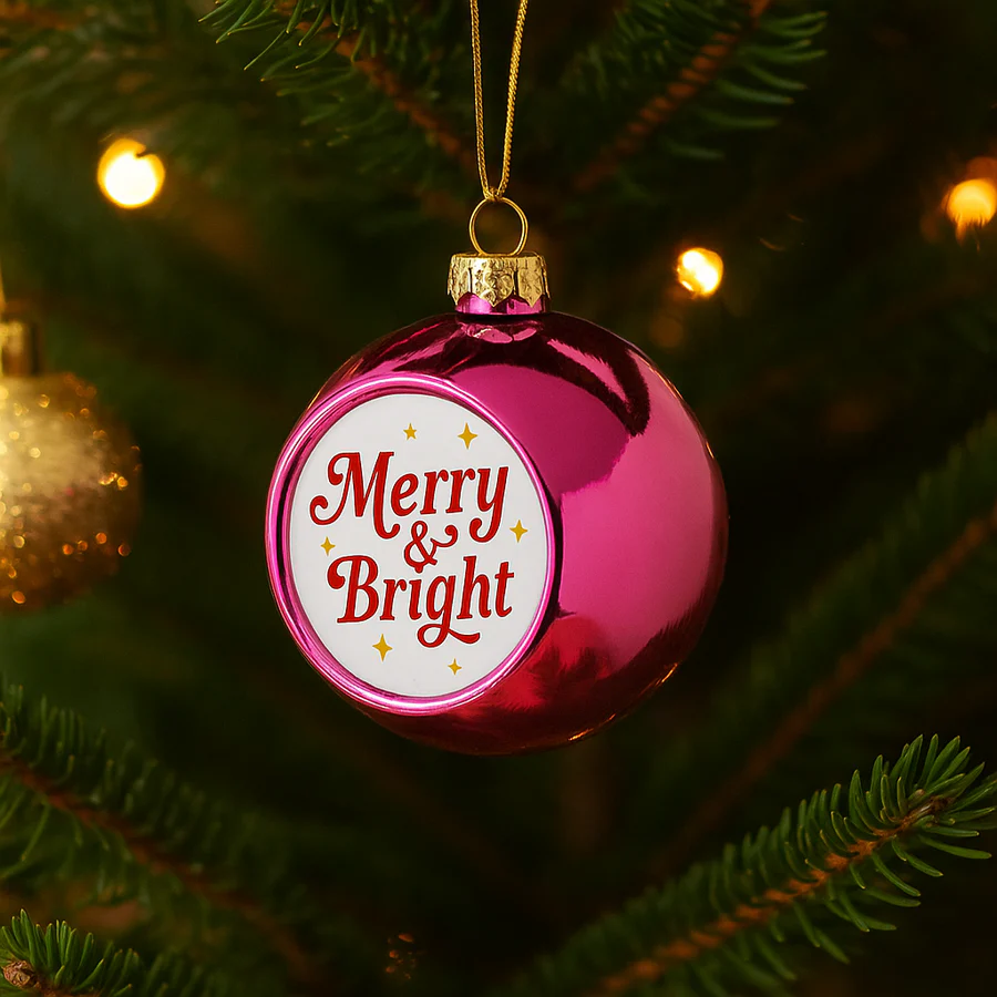 Kerstbal met eigen foto of logo