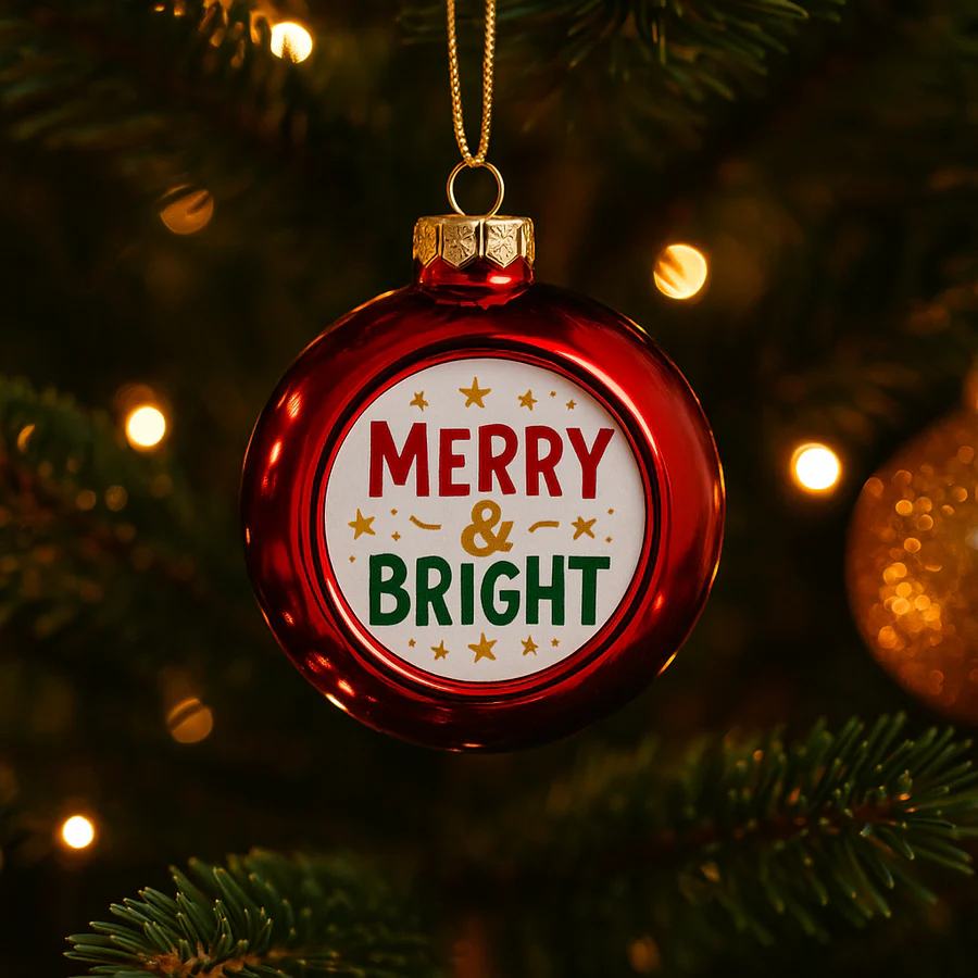 Kerstbal met eigen foto of logo