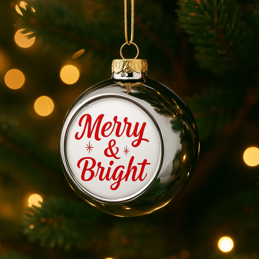 Kerstbal met eigen foto of logo
